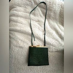 Olive green “croc” handbag